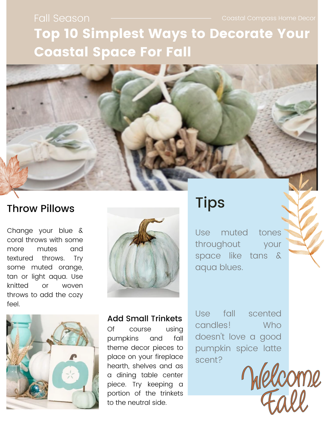 Top 10 Simplest Ways To Decorate Your Coastal Space For Fall