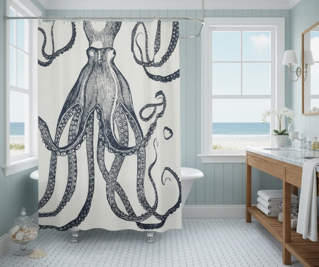 Hampton Nautical K-9205-w Whitewashed Cast Iron Octopus Toilet