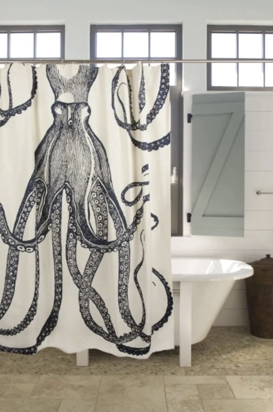 Octopus Coastal Shower Curtain - Coastal Compass Home Decor