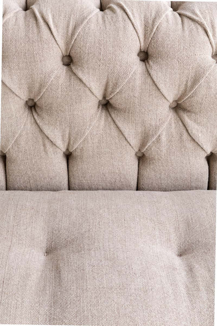Tufted chair detail - The Coastal Compass Home Decor