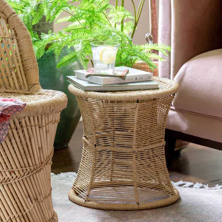 Amelia Woven Rope Side Table | Coastal Compass Home Decor