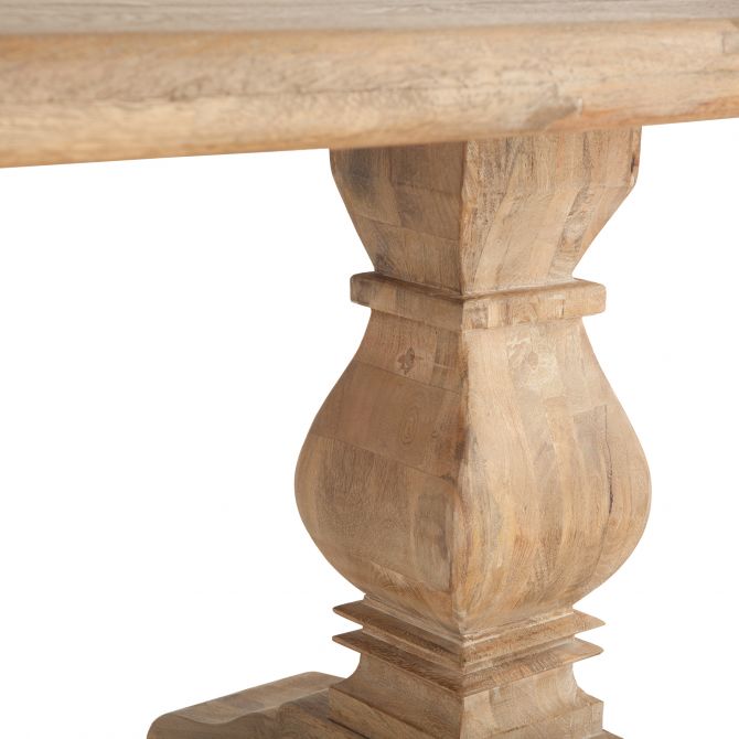 Antique Oak Dining Table - Leg Detail - Coastal Compass Home Decor