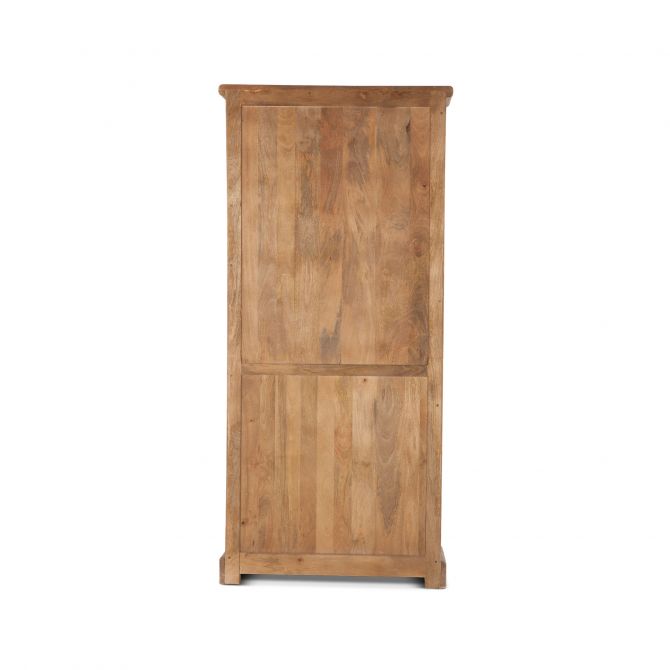 Antique Oak Tall Glass Cabinet Side - Coastal Compass Home Decor