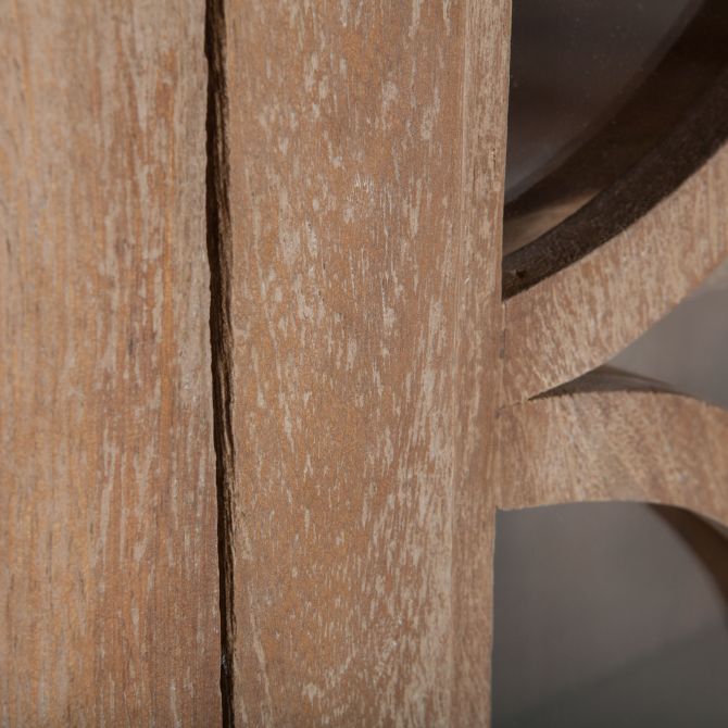 Antique Oak Tall Glass Cabinet - Coastal Compass Home Decor