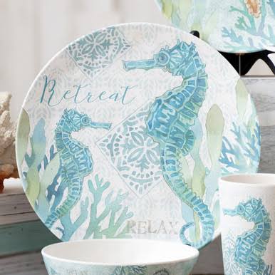 Beach Retreat Bamboo Dinner Plate - Coastal Compass Home Decor