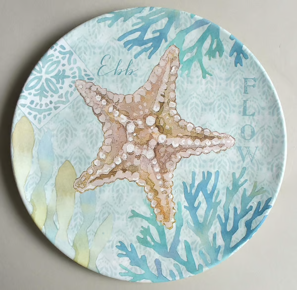 Beach Retreat Bamboo Salad Plate - Coastal Compass Home Decor