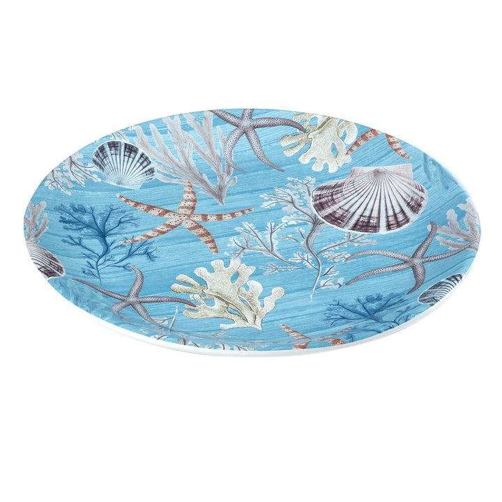 Beyond Waters Round Platter - Coastal Compass Home Decor