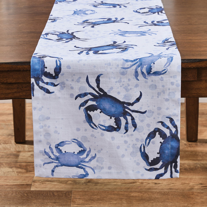 Blue Crabs Table Runner - Coastal Compass Home Decor