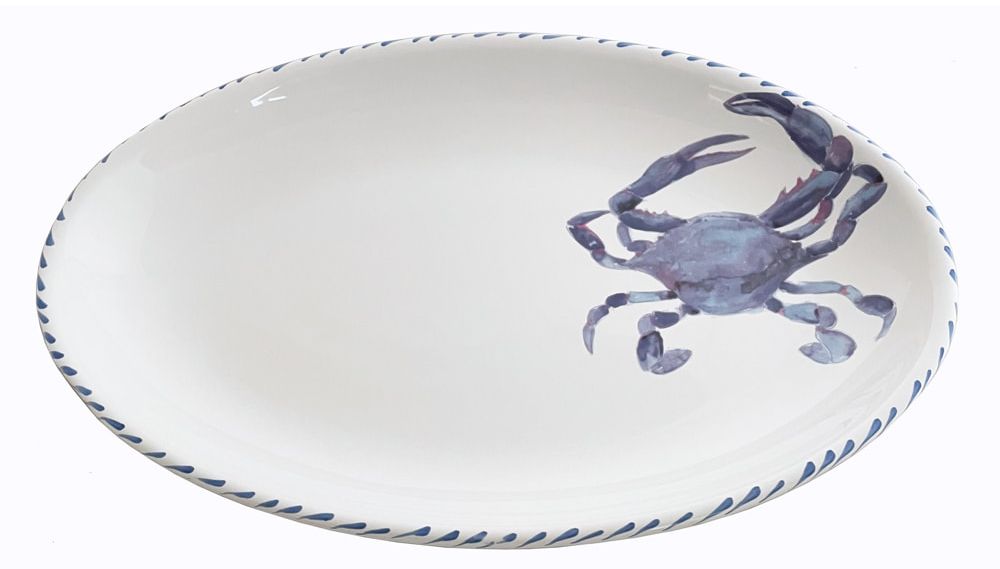 Blue Crab Oval Serving Platter