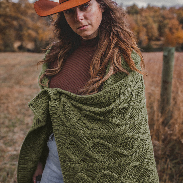 Cable Knit Throw Blanket