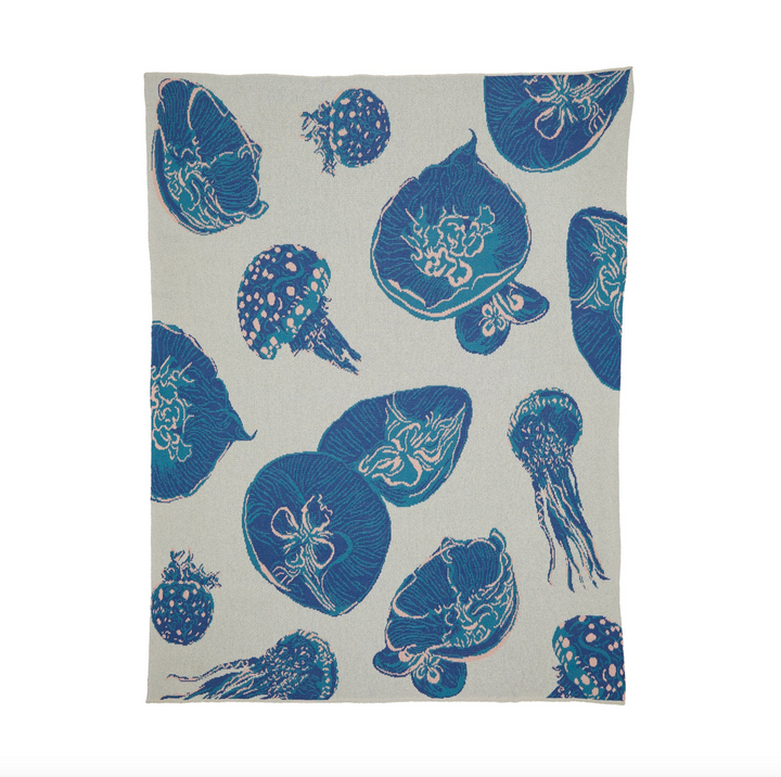 Eco Jellyfish Throw Blanket Ceniza & Slate - Coastal Compass Home Decor