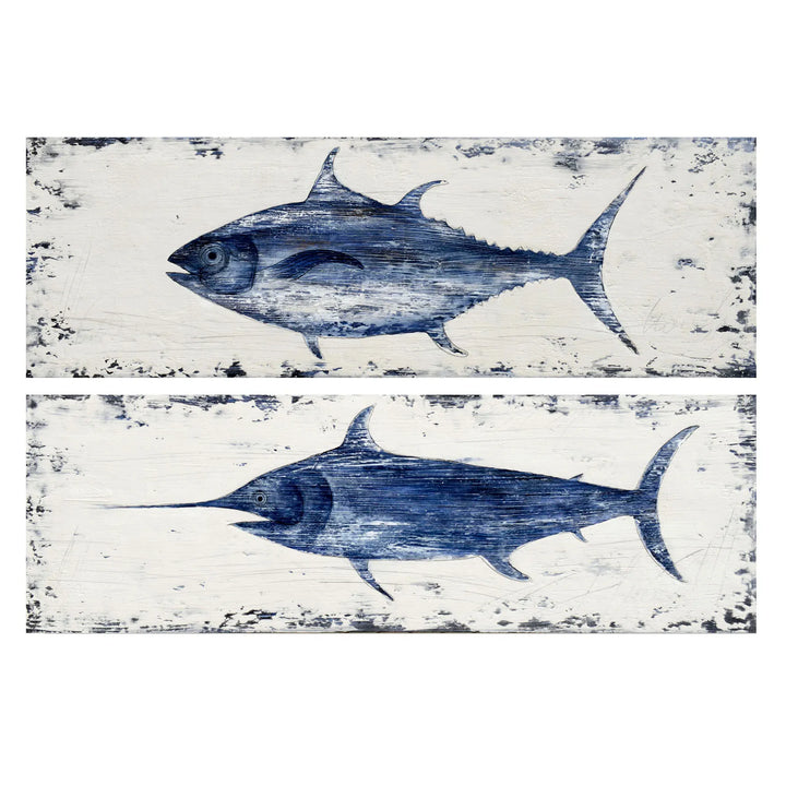 Charleston Fish Canvas Set - Cavas Artwork - Set of 2 - Coastal Compass Home decor