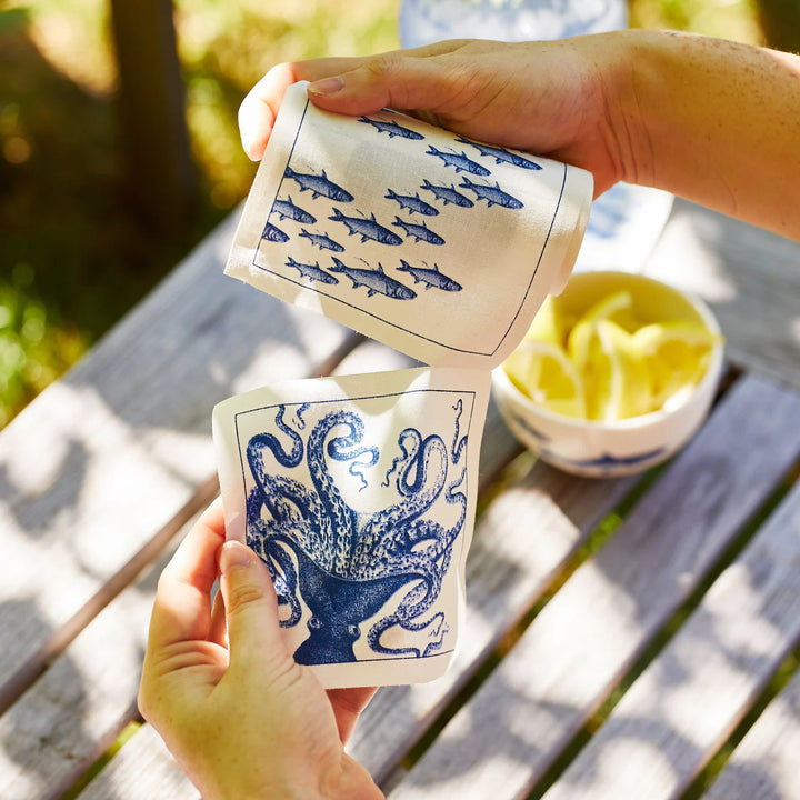 Coastal Blue Cocktail Napkin Roll - The Coastal Compass