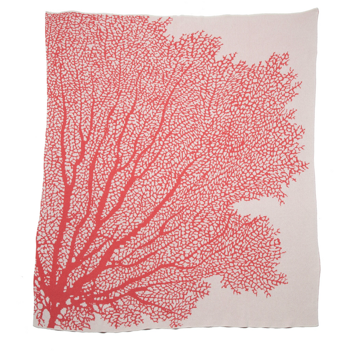Eco Coral Fan Throw Blanket | Coastal Compass Home Decor