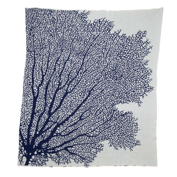 Eco Coral Fan Throw Blanket | Coastal Compass Home Decor