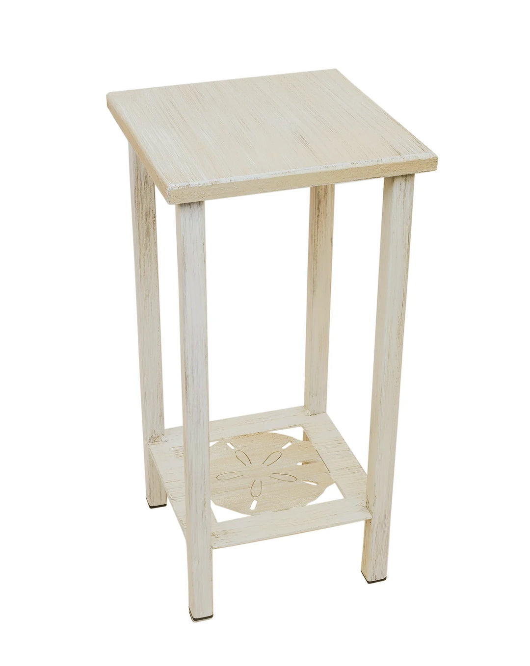 Cottage Square Sand Dollar Accent Table - Coastal Compass Home Decor