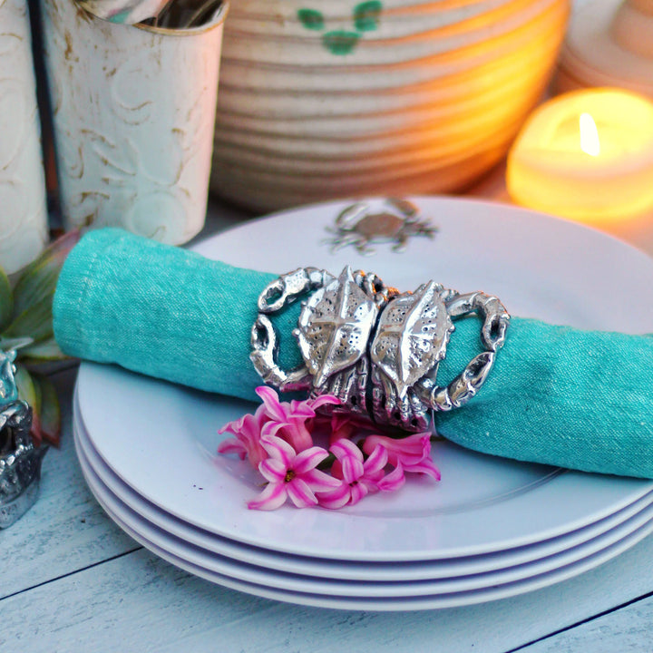 Crab Napkin Rings - Coastal Compass Home Decor