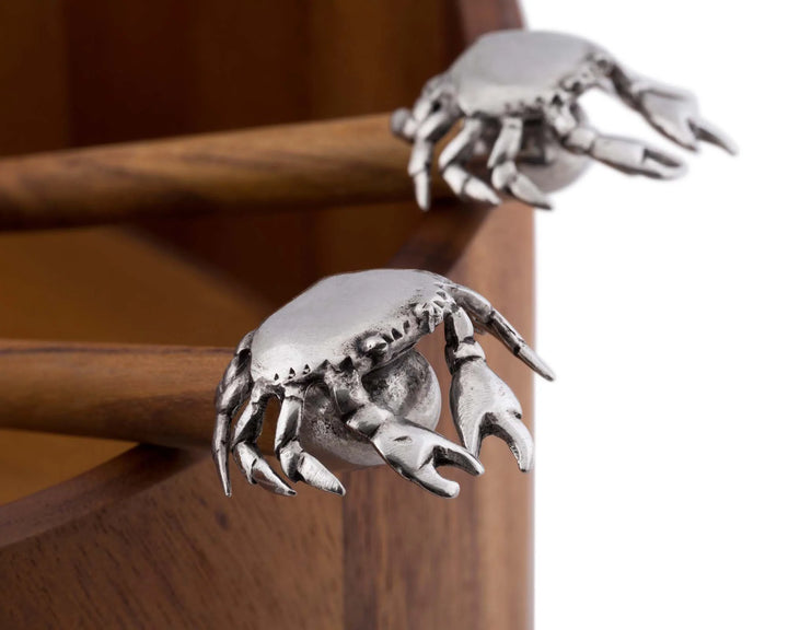 Crab Acacia Salad Bowl Set - Coastal Compass Home Decor