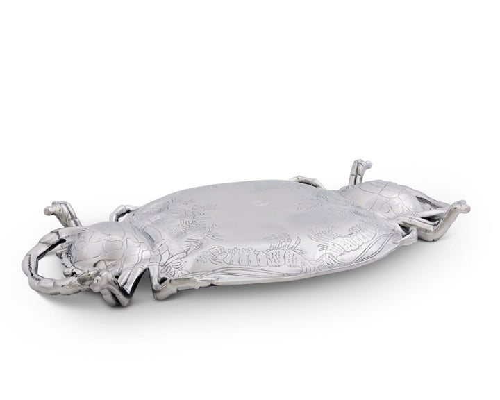 Crab Platter - Crab Ends - Seashell and coral outer design - Coastal Compass Home Decor