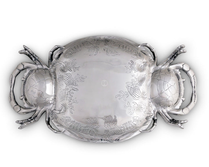 Crab Platter - Crab Ends - Seashell and coral outer design - Coastal Compass Home Decor