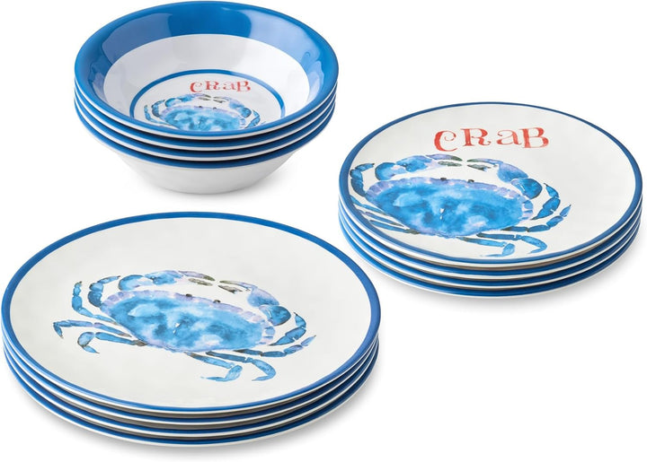 Deep Blue Sea Crab Dinnerware Set