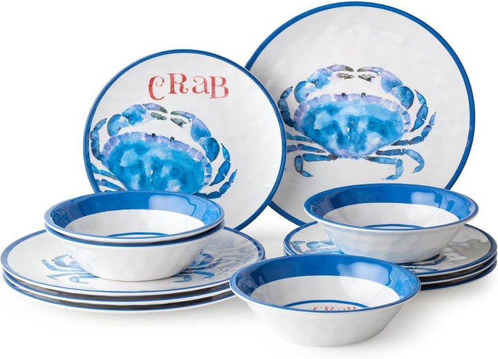 Deep Blue Sea Crab Dinnerware Set