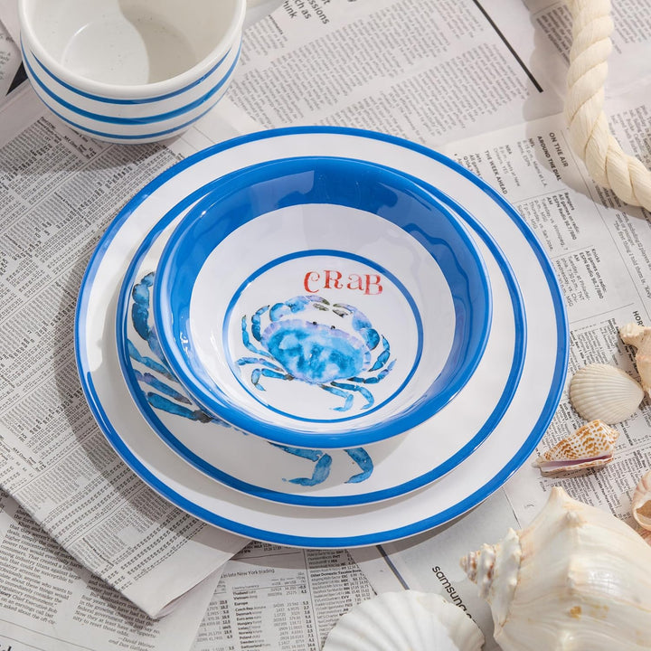 Deep Blue Sea Crab Dinnerware Set