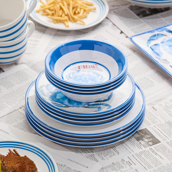 Deep Blue Sea Crab Dinnerware Set