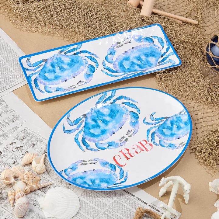 Deep Blue Sea Crab Serving Platters