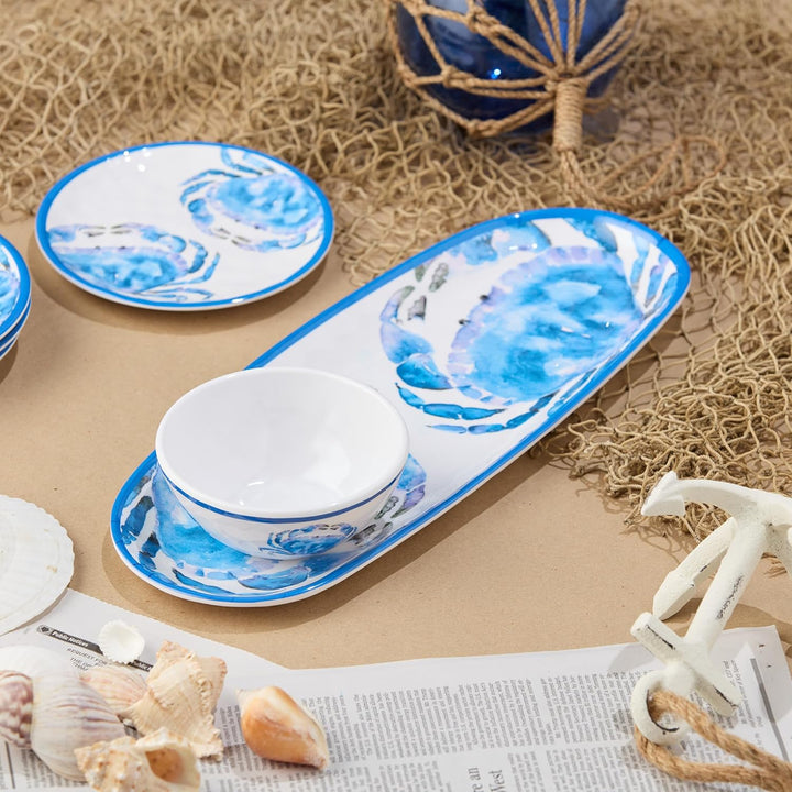 Deep Blue Sea Crab Serving Platters
