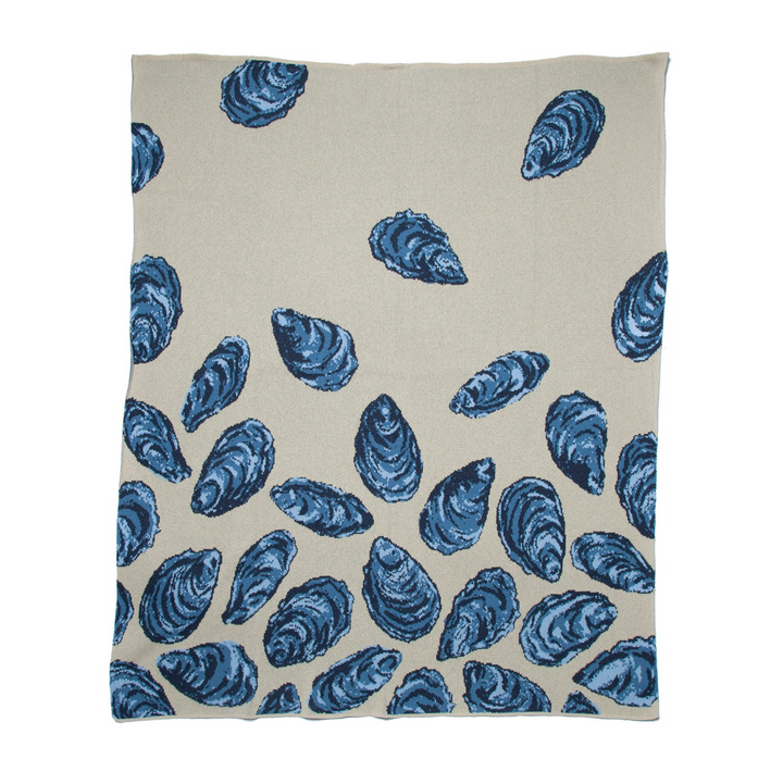 Eco Oyster Throw Blanket Flax | Coastal Compass Home Decor