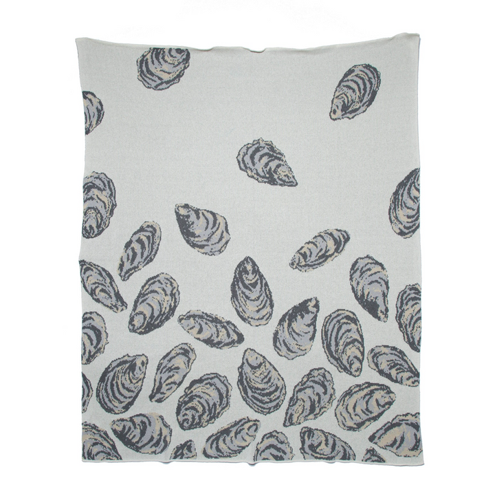 Eco Oyster Throw Blanket Grey | Coastal Compass Home Decor