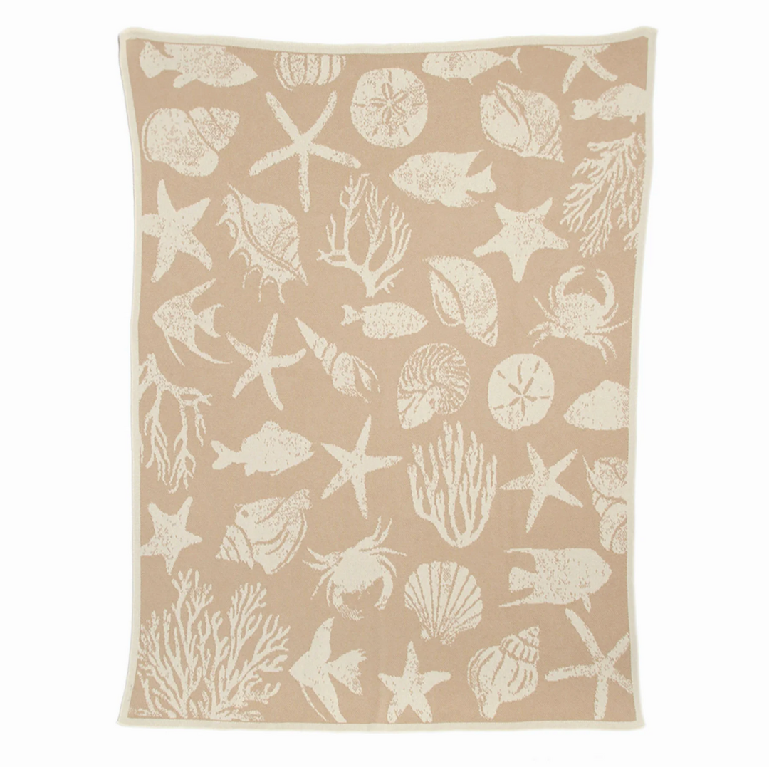 Eco Ocean Life Throw Blankets - Coastal Compass Home Decor