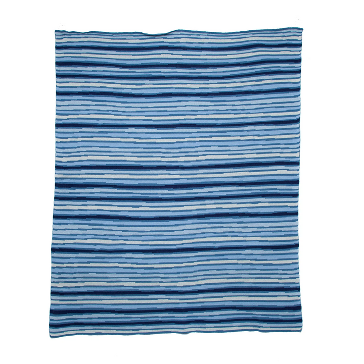 Eco Ocean Stripe Throw Blanket | Coastal Compass Home Decor