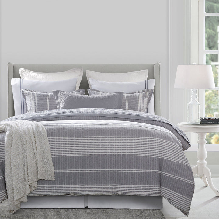 Laine Grey Stripe Comforter Set