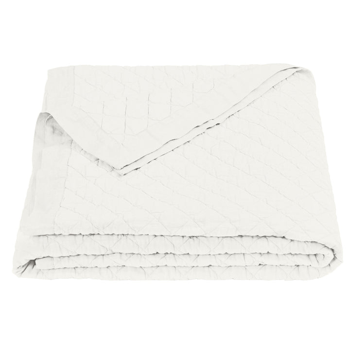 Linen Cotton Diamond Quilt in Vintage White from HiEnd Accents