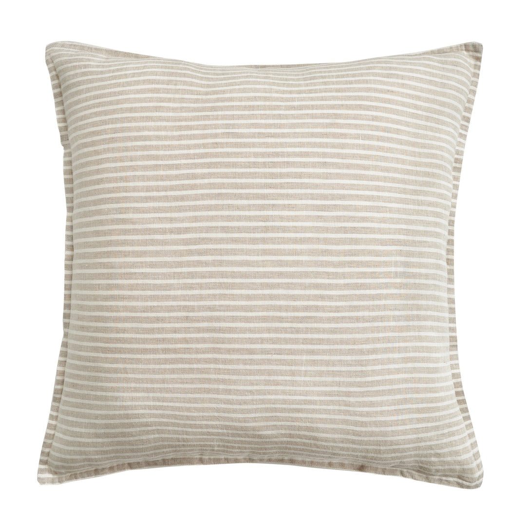 Railroad Stripe Flax Linen Reversible Euro Sham