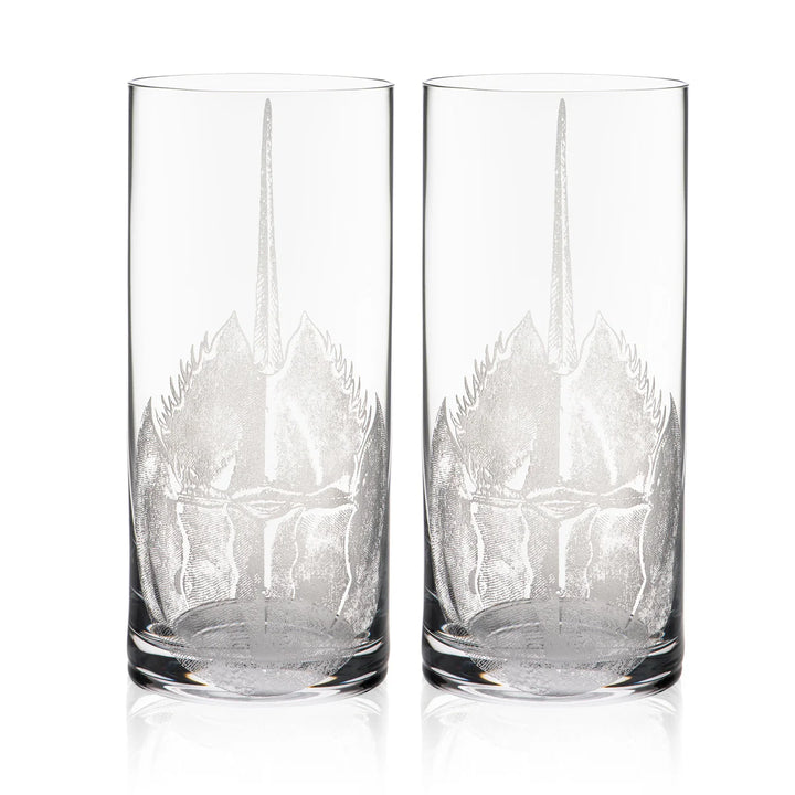Highball Horseshoe Crab Glasses - The Coastal Compass Home Decor