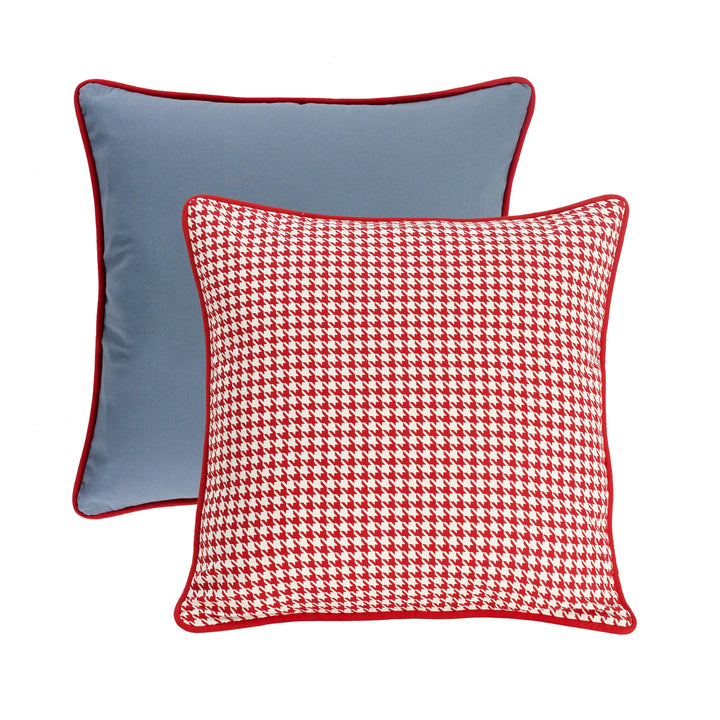 Solid Blue reverse to Red Euro Sham