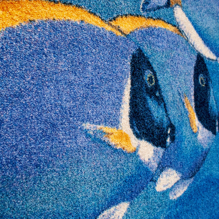 Ocean Blue School of Fish Area Rug