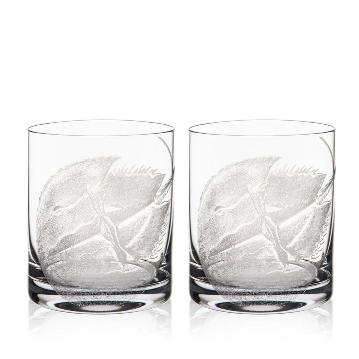 On The Rocks Horseshoe Crab Glasses - The Coastal Compass Home Decor