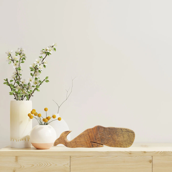 Reclaimed Wood Whale - Oscar | Coastal Compass Home Decor