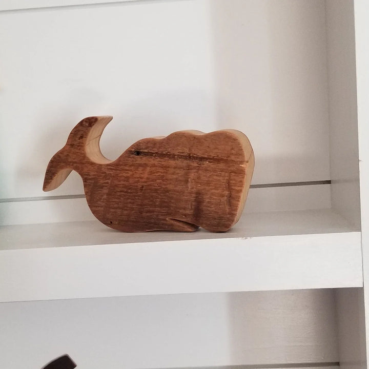 Reclaimed Wood Whale - PeeWee | Coastal Compass Home Decor