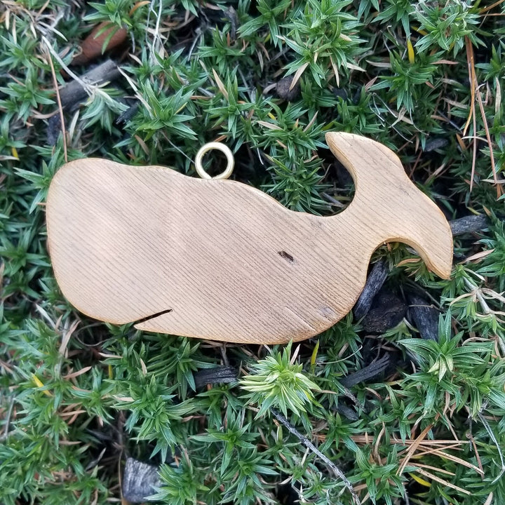 Reclaimed Wood Whale Ornament - Nugget | Coastal Compass Home Decor