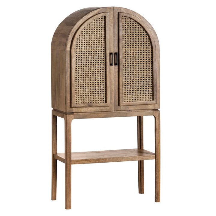 Rattan 2-Door Bar Cabinet - Coastal Compass Home Decor