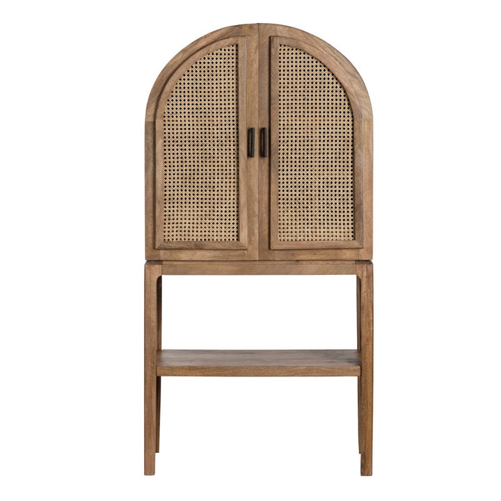 Rattan 2-Door Bar Cabinet - Coastal Compass Home Decor