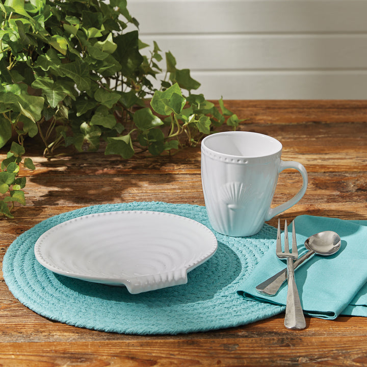 Ceramic Seashell Plate & Mug IMG - Coastal Compass Home Decor