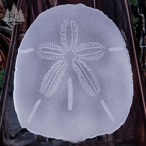Seaside Crystal Sand Carved Wine Glasses - Carved Sand dollar design - Coastal Compass Home Decor