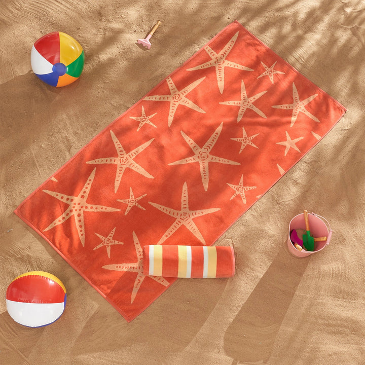 Starfish & Stripes Cotton Velour Beach Towel Pack