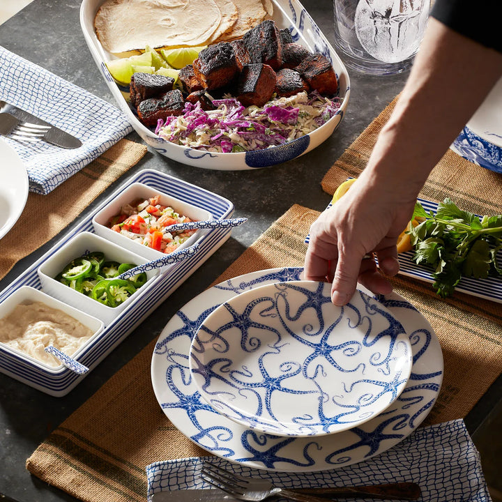 Starfish Blue Coupe Salad Plate